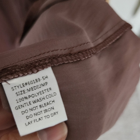 NEW** Grade&Gather Petite Brown Silky Midi Dress...size M - Picture 6 of 6